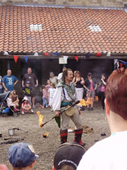 beamish museum fire show fire performer