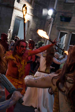 Fire performers fire staff a lonely place to die filming