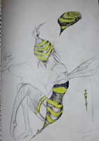 burlesque wasp entertainer costume for arial work