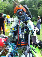 a scrap sculpture made in an interactive workshop in Jesmond Park