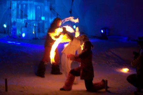 fire performer fire show