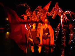 stilt walkers for red riding hood show